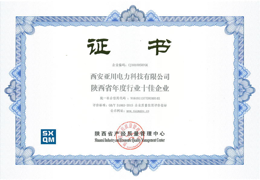 陜西省年度十佳企業(yè)